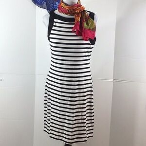 WHBM b/w stripe sheath dress S